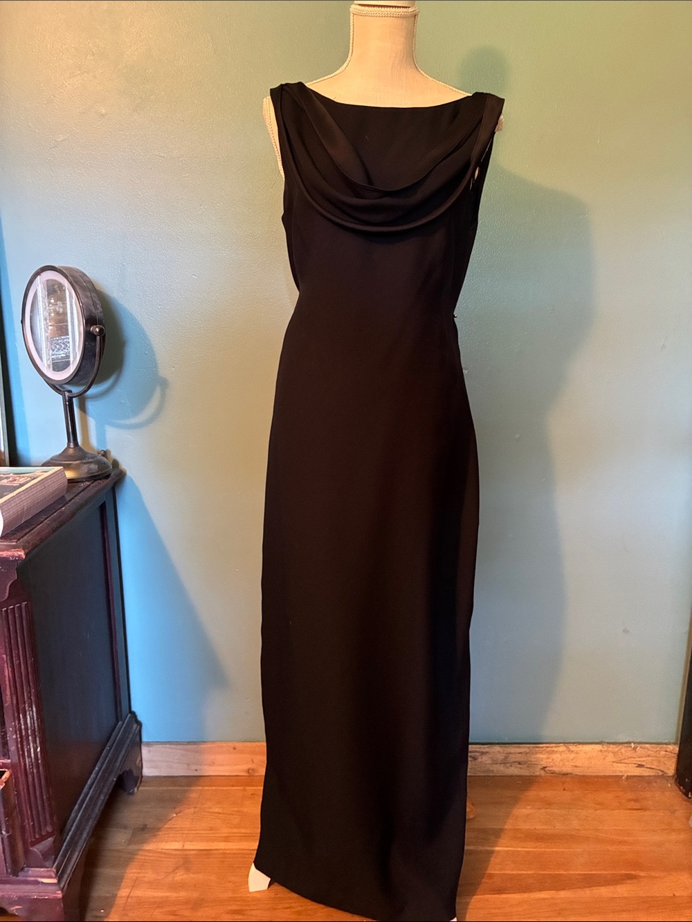 Jones New York Black Cowl-Neck Maxi Dress